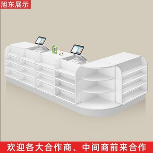 Convenience Store Supermarket Checkout Pharmacy Counter Shop Corner L-Shaped Checkout Corner New Pharmacy Checkout Counter