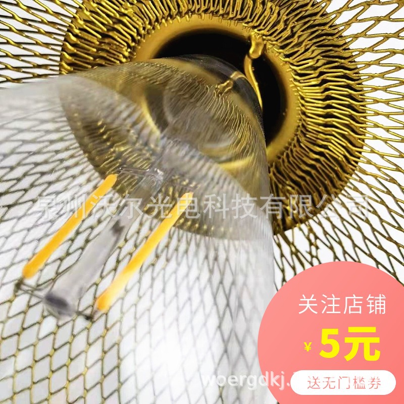 亚马逊热销镂空太阳能铁网吊灯 户外庭院灯 复古乡村爱迪生灯泡灯