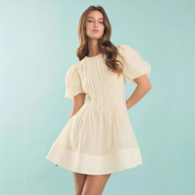 2025年跨境欧美独立站外贸夏季新款欧根纱百褶连衣裙网纱A字裙子