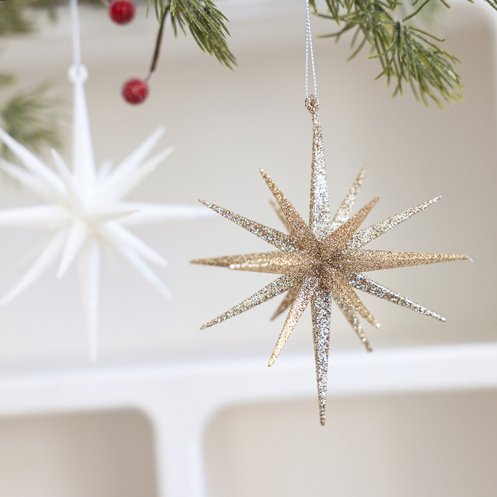Decoración de Navidad ins estilo copo de nieve estrella árbol de Navidad adornos colgante atmósfera que rodea diseño de la escena Accesorios
