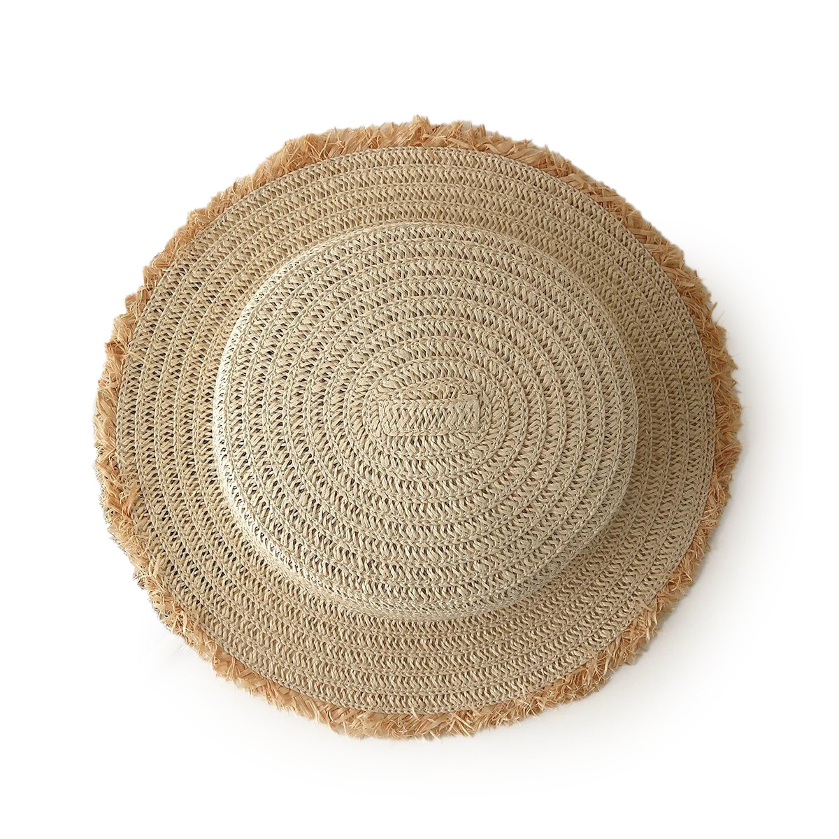 Wholesale Simple Pure Color Raw Edge Straw Hat Nihaojewelry display picture 9