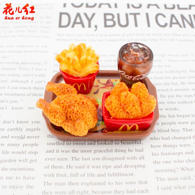 新款麦香套餐系列 diy奶油胶树脂配件发饰发夹挂件手机壳冰箱贴|undefined