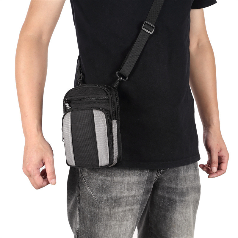 新多功能男士休闲斜跨单肩包手机包适用于苹果三星华为运动挂腰包