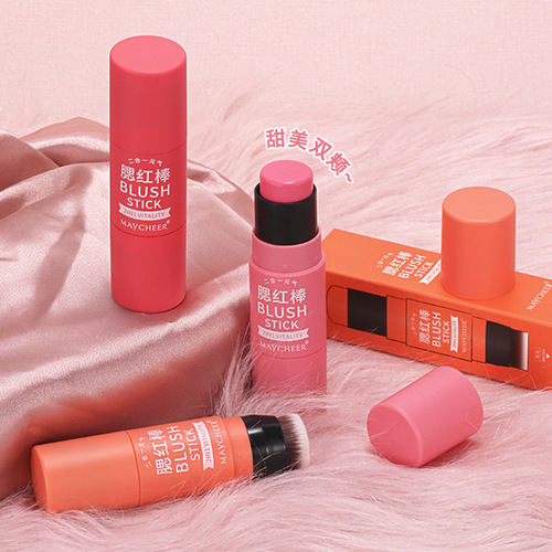 Mercier Cream Blush Stick No Powder Feeling Coral Orange Rose Powder Natural Sunburn Single Color with Brush Rouge