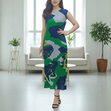 三宅印花开衫春秋季新款时尚百搭长袖气质显瘦褶皱外套女夏薄款