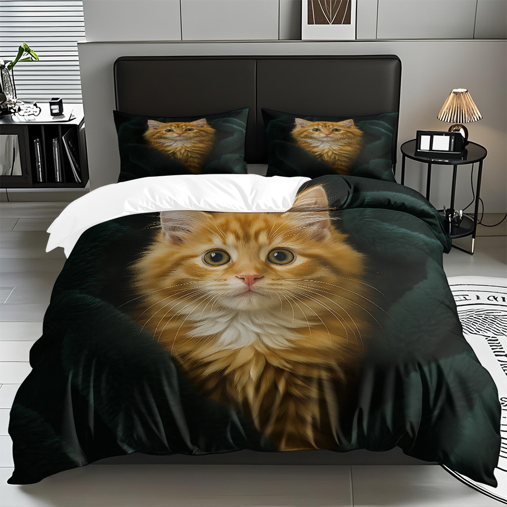 Kit de edredón de impresión digital para gatitos de piel directa a la fábrica puede llevar TEMU / JIT