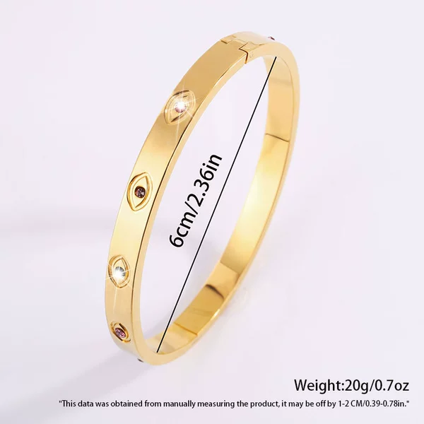 Gold colored diamond eye bracelet