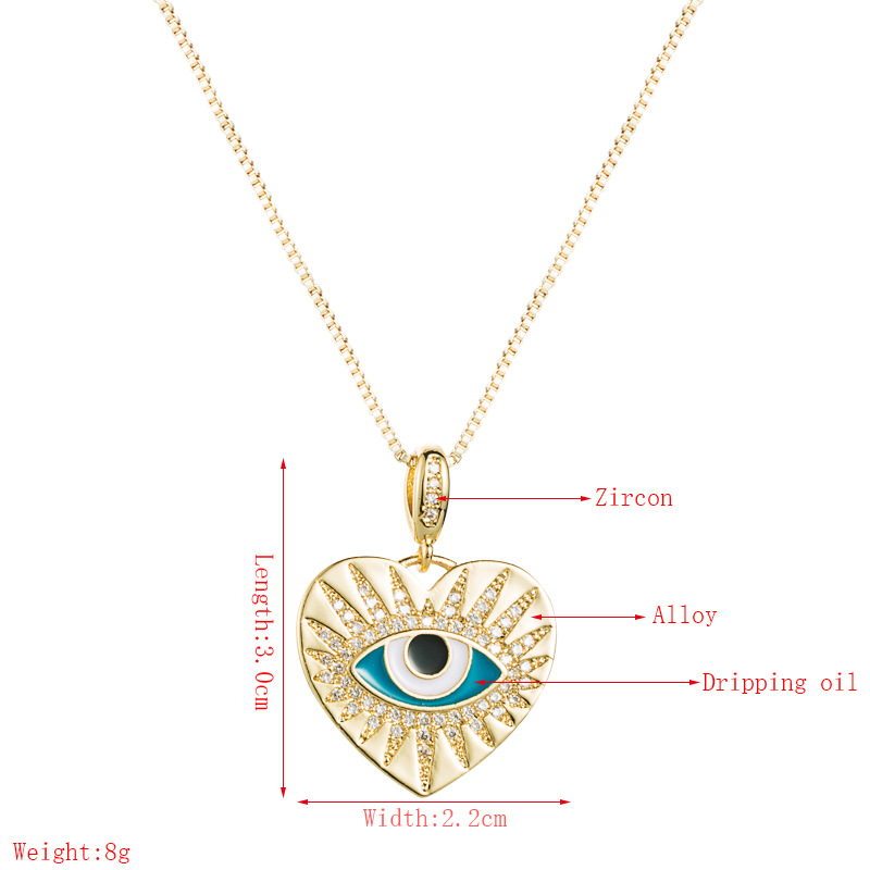 Devil's Eyes Heart-shaped Pendant Necklace display picture 1