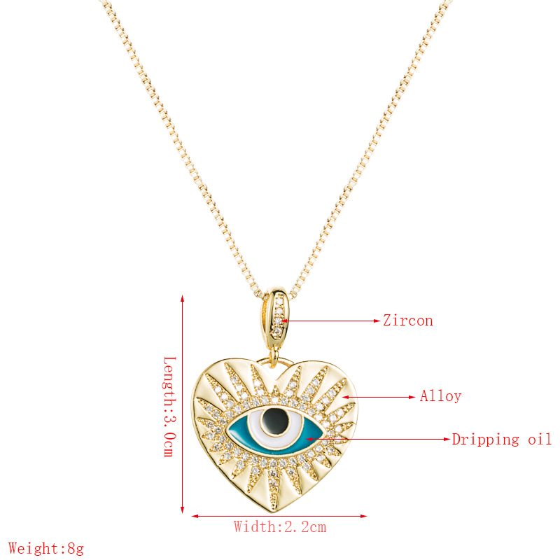 devilu0027s eyes heart-shaped pendant necklace