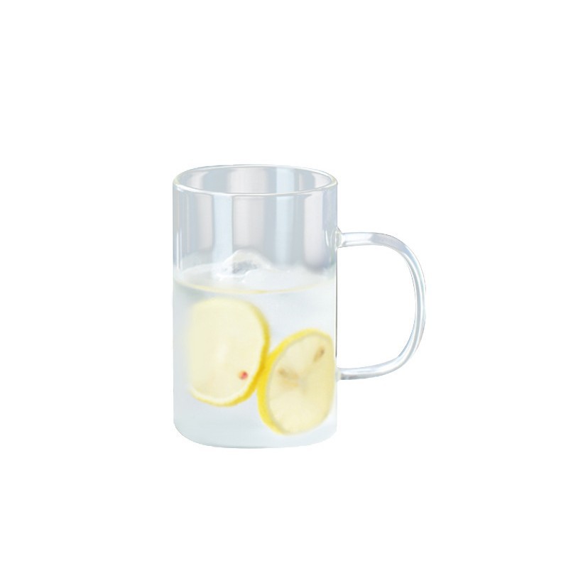 Manija de color taza de agua de una sola capa de alta borosilicona vidrio simple casero gran capacidad bebida de jugo taza de bebida fría