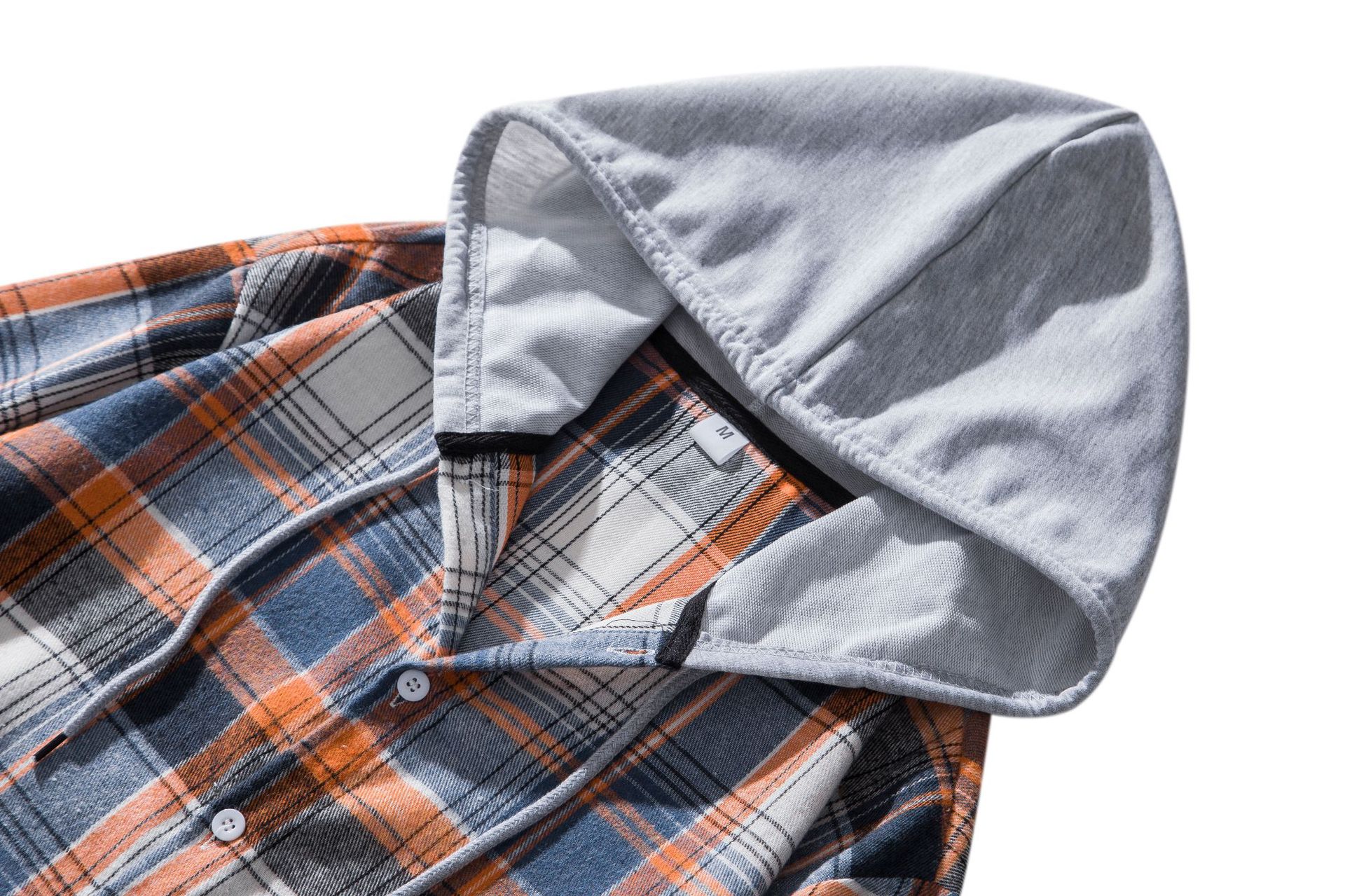 Herren Flanellhemd Mit Kapuze Kariertes Oversized Freizeithemd_voghion.com