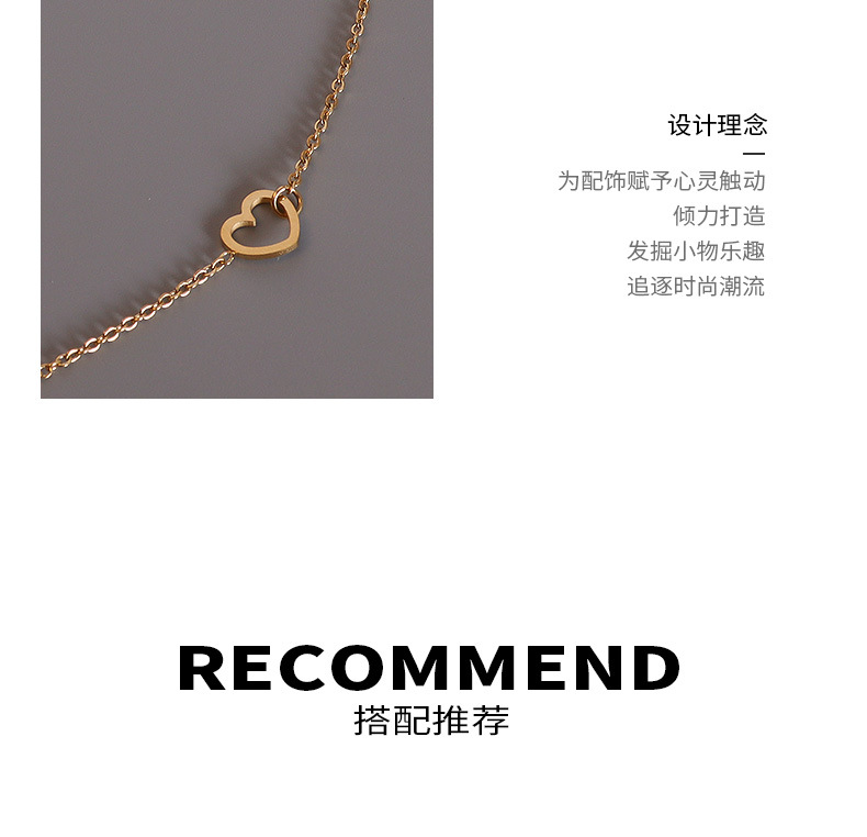 Fashion heart-shape titanium steel necklace wholesale