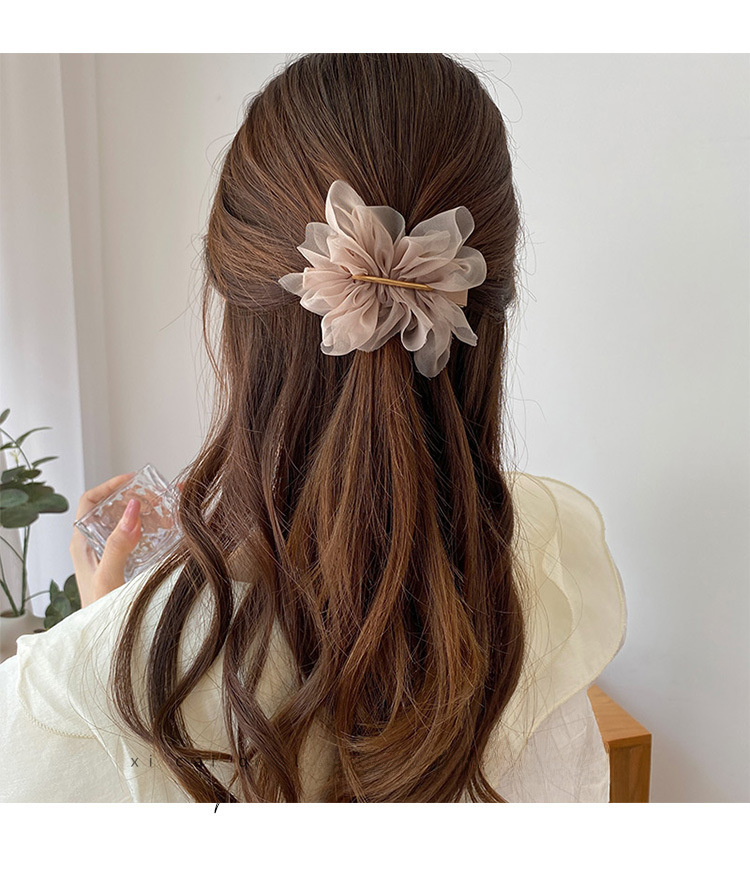 Fermaglio capelli fiore in chiffon elegante accessorio donna_voghion.com
