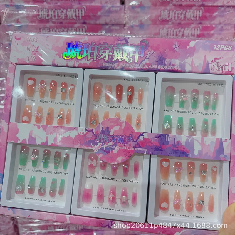 Monet Art Series Long Nails, Wearable Nails, Popular Nail Stickers for Girls, Fashionable Nail Patches with Jelly Glue Monet Art Series Long Nails, Wearable Nails, Popular Nail Stickers for Girls, Fashionable Nail Patches with Jelly Glue