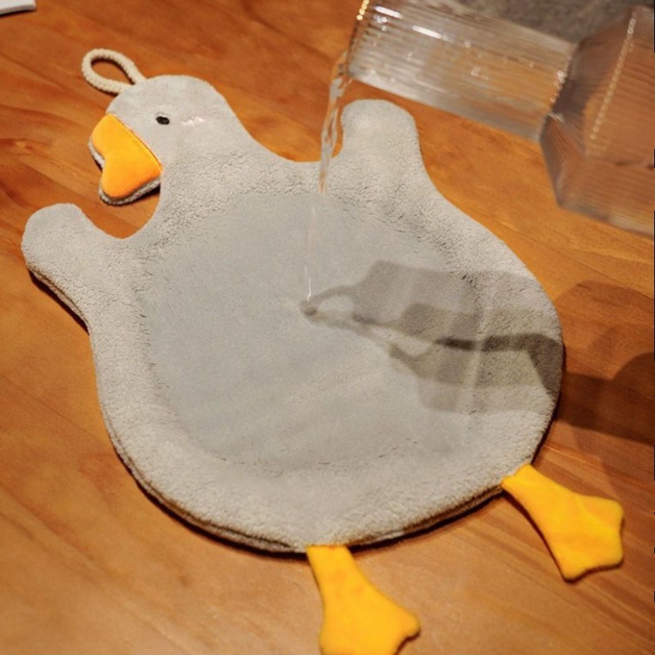 Trendy Instagram Hanging Hand Towel Cute Big White Goose Children's Hand Towel Bathroom Handkerchief Kitchen Cloth