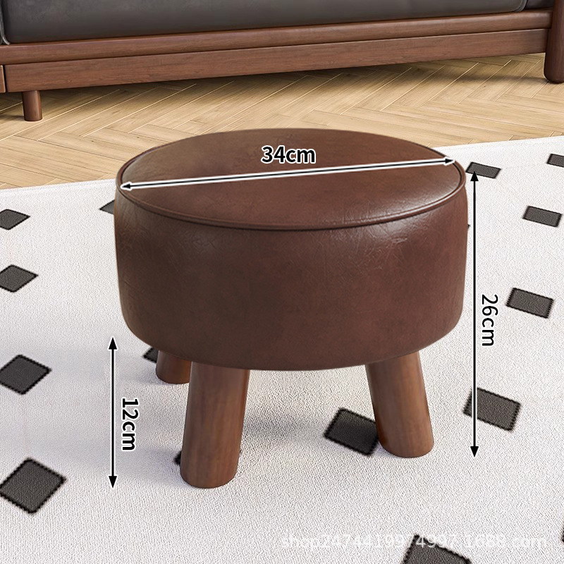 Taburete de madera maciza - marrón