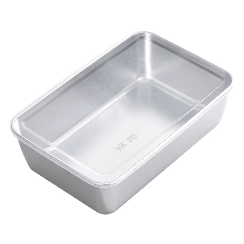 Утолщенная Квадратная тарелка из нержавеющей стали с крышкой Бытовая прямоугольная Магнитная маленькая коробка для хранения свежести Лоток Тарелка для полотенец Квадратная раковина