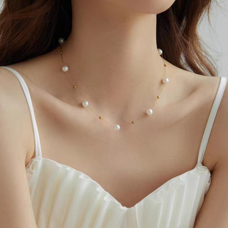Real Gold Plated Plating Material 304 Stainless Steel, Plastic Pendant Material Necklace Classification PVD Coated Real Gold Plated 18K Gold Geometric 304 Stainless Steel Elegant Waterproof Non Tarnish 304 Stainless Steel Necklace