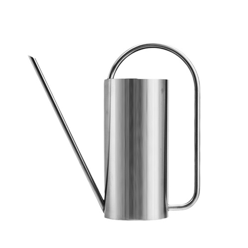 Stainless steel watering kettle long mouth sprinkler watering kettle large capacity gardening cylindrical watering kettle household flower spray kettle 1.5L