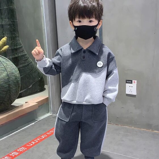 Children's clothing boys' spring and autumn fashionable 2023 new children's casual loose Korean style fashionable suit two-piece suit