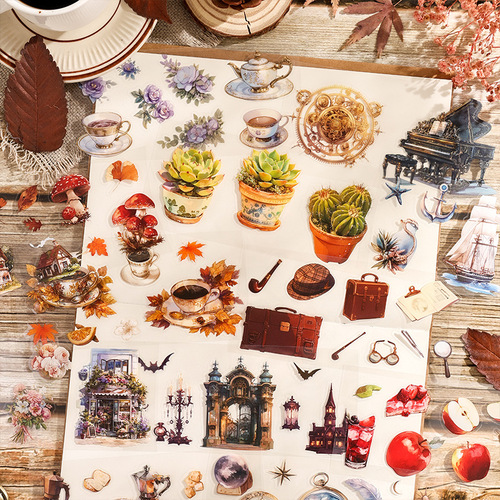 Dark Shadow PET Sticker Pack - Time Notes Age Notes Series 6 Styles Competition Account Collage Decoration Materials