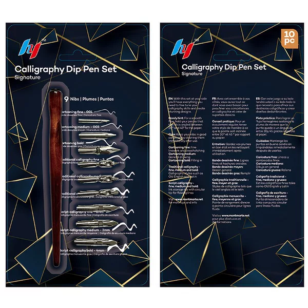Manufacturer Supplies Dip Pen Set, Comic Pen, Artistic Calligraphy Pen, English Calligraphy Pen, Wooden Handle, 9 Nibs