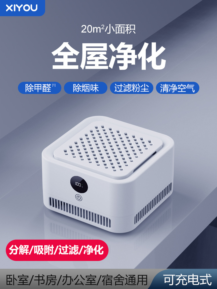 Small Air Purifier Household Formaldehyde Smoke Removal Second-Hand Smoke Office Desktop Mini Negative Ion Purifier