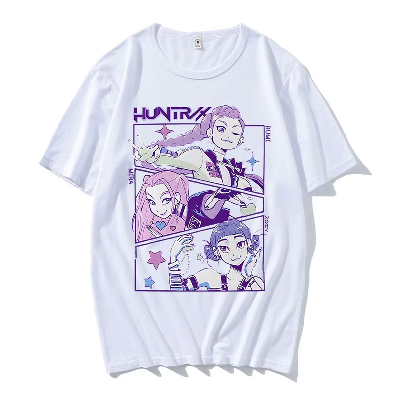 Kpop ゴーストハンタープリントラウンドネック半袖 Tシャツヨーロッパサイズ大人モーダルトップクロスボーダードロップシッピング 0703|undefined