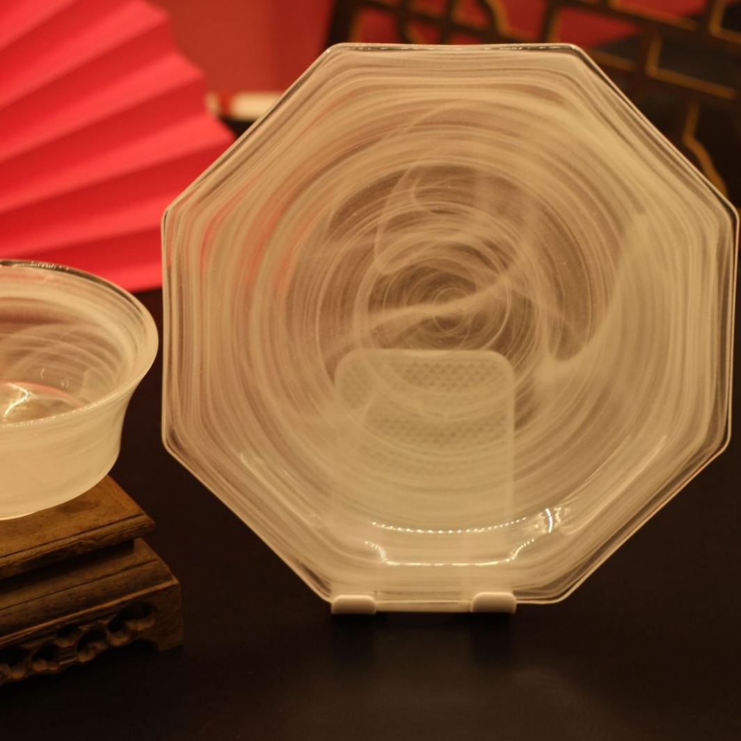 Water-based Octagonal Plate Household Creative Water-based Bowl New Chinese Style Snack Plate Dish Plate Personality Arrangement Fruit Plate Props Wholesale