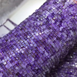 Natural Crystal Lavender Amethyst Single Bead Round Bead Loose Bead Light Color Amethyst Semi-finished Long Chain Bracelet Necklace