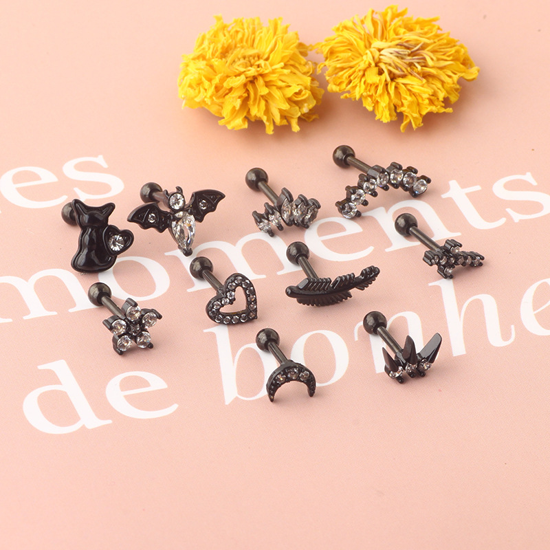 Pointed titanium steel lip stud product view