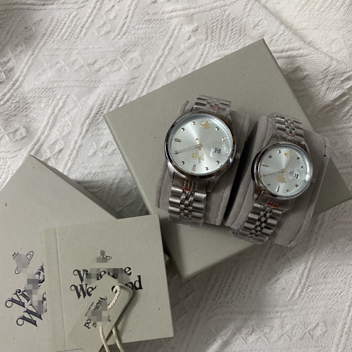 Viviijia Crushed Ice Blue Quartz Watch Cross-Border Xiaohongshu Popular One-Piece Drop-Shipping Steel Band Couple Mid-Century Style Watch