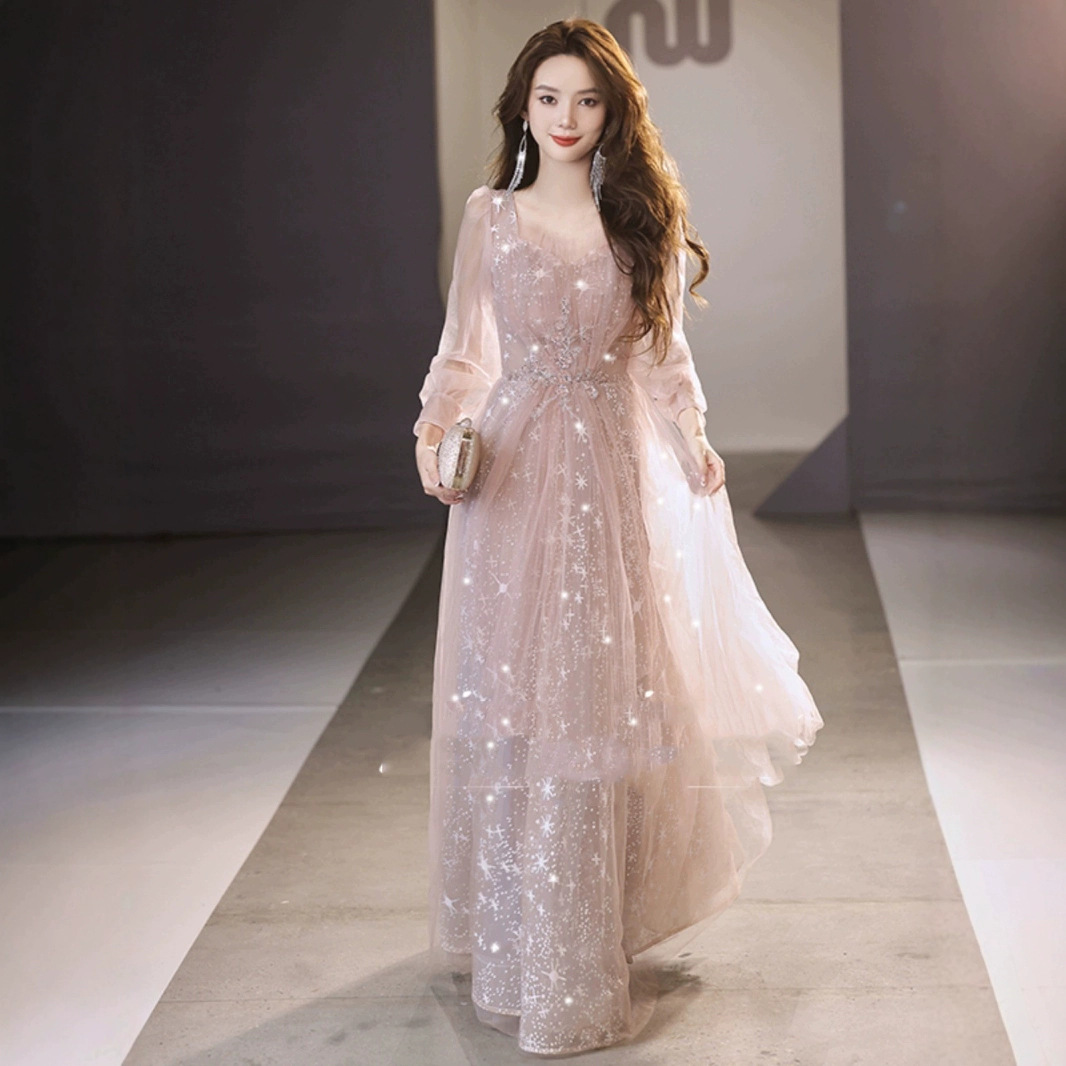 Evening Dress for Women 2026 New Style Banquet Elegant Light Luxury Niche High-End Sophisticated Pink Coming-Of-Age Ceremony Dress for Girls