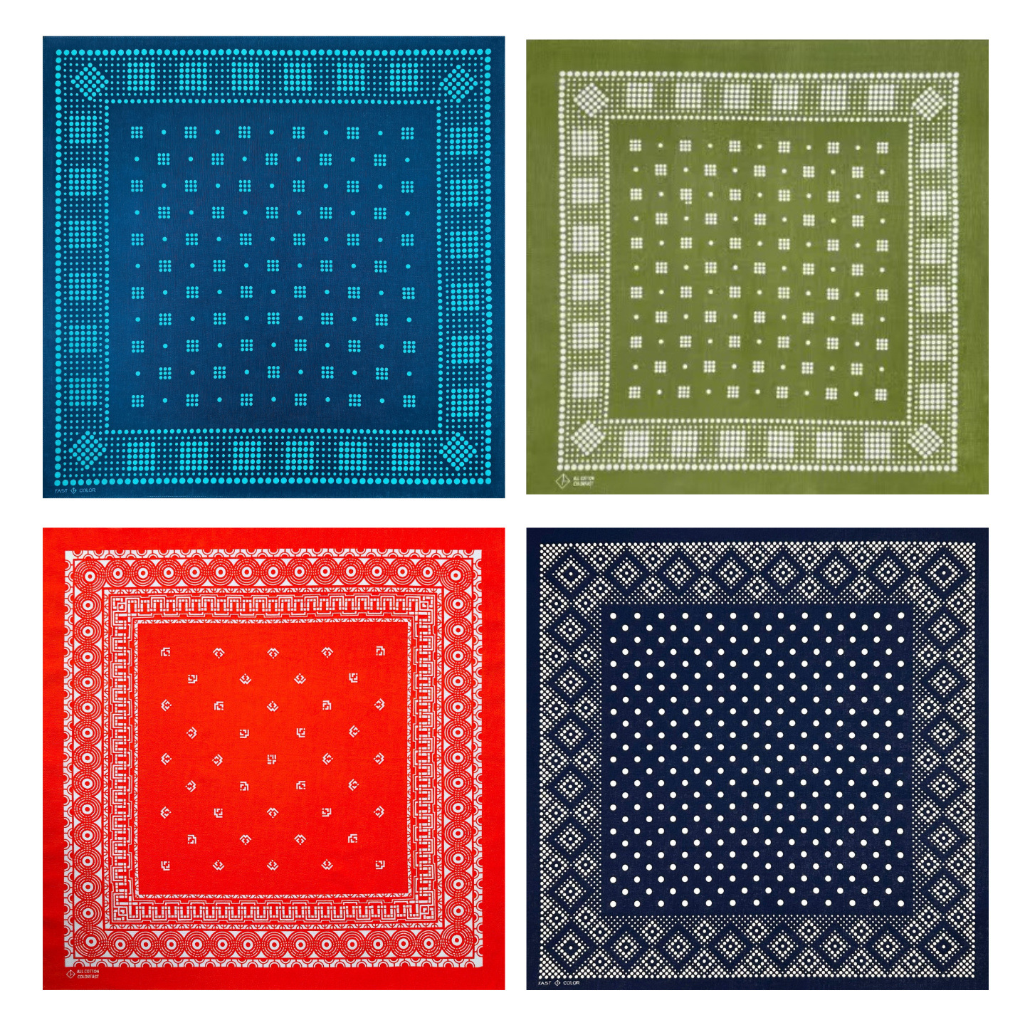 Pure Cotton American Retro British Sports Casual Wear Scarf Street Dance Hip-Hop Bandanna