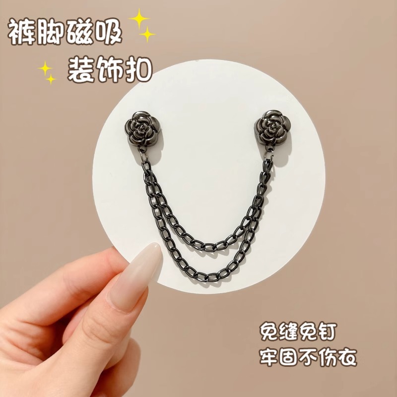 Los pantalones son a prueba de trapear largos y cortos, cadena de artefacto, hebilla de succión magnética, clip lateral de la pernera del pantalón, hebilla oculta fija sin perforaciones