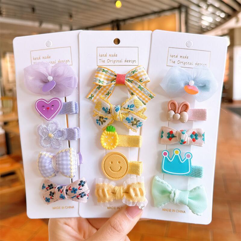 El volumen del cabello del bebé de la horquilla del bebé es pequeño clip de horquilla tocado de tela cubierta completa no daña el sudor clip de pelo accesorios para el cabello de los niños