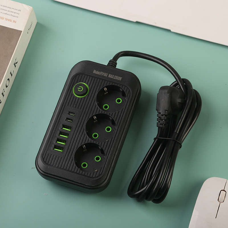 4USB + 2Type-C interfaz estándar europeo Caja neutra de agujero negro y blanco mezcla Rusia Ucrania