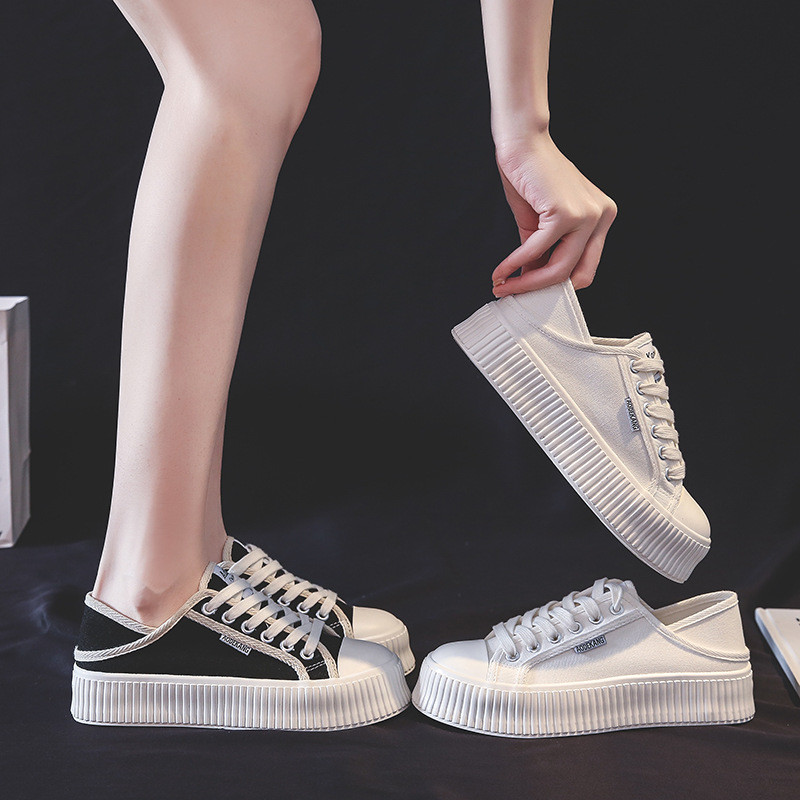 Fashionable white sneakers for students