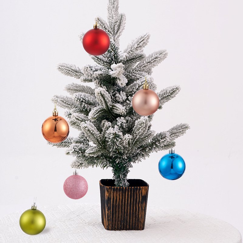 Adornos de Navidad 3/4/6/8cm24 juego de bolas de Navidad bolas de colores bolas de plástico galvanizado colgante de árbol de Navidad