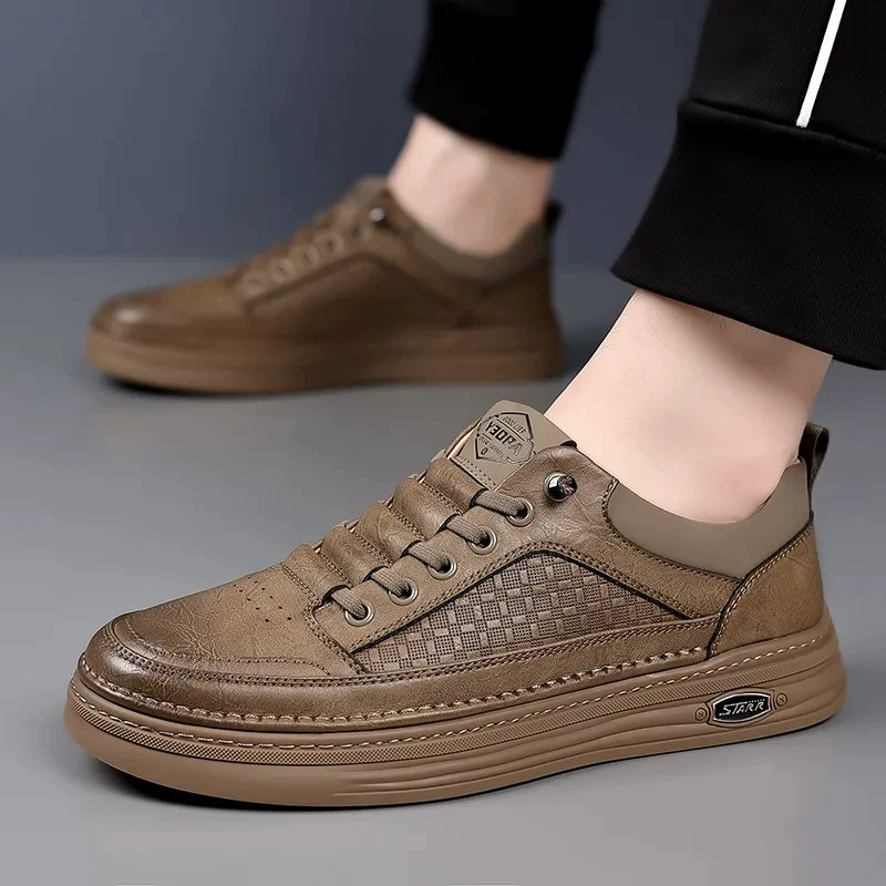 2025 новые осенние мужские туфли действительно мягкие кожаные туфли