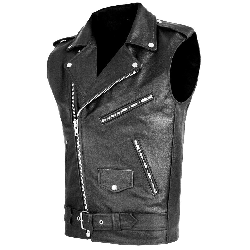 Foreign Trade Men's Puleather Vest AliExpress Explosions Motorcycle Leather Jacket Vest M82 Special 555