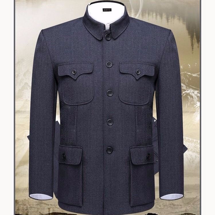 Zhongshan-Style Men's Suit for Middle-Aged and Elderly, Traditional Chinese Clothing for Seniors, Spring and Autumn Jacket for Grandpa and Dad