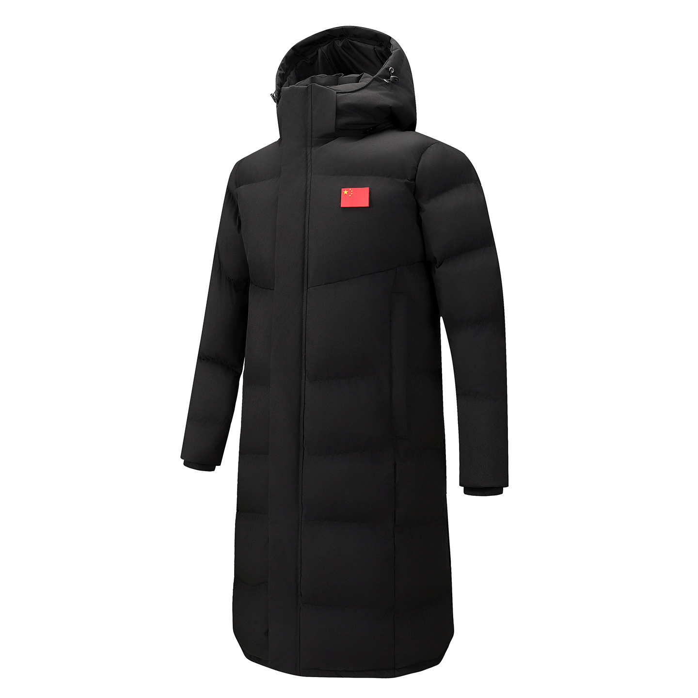 National team winter cotton-padded jacket, thickened and fleece-lined for warmth, unisex training suit, long cotton coat, group cotton clothing