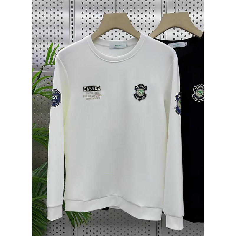 2022 New Autumn Men's Brand Trendy Cotton Versatile Multi label Handsome Round Neck Long Sleeve Pullover Fashion Sweater_voghion.com