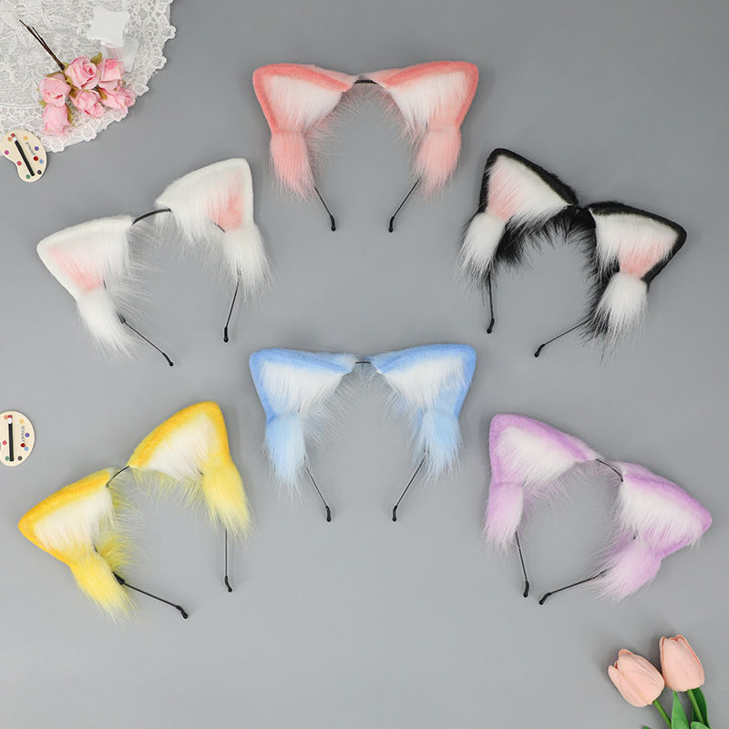 ドロップシッピング日本ロリータ獣耳ヘッドバンド、猫耳ヘアバンド、ヘアピン、両用アクセサリー、手作り|undefined