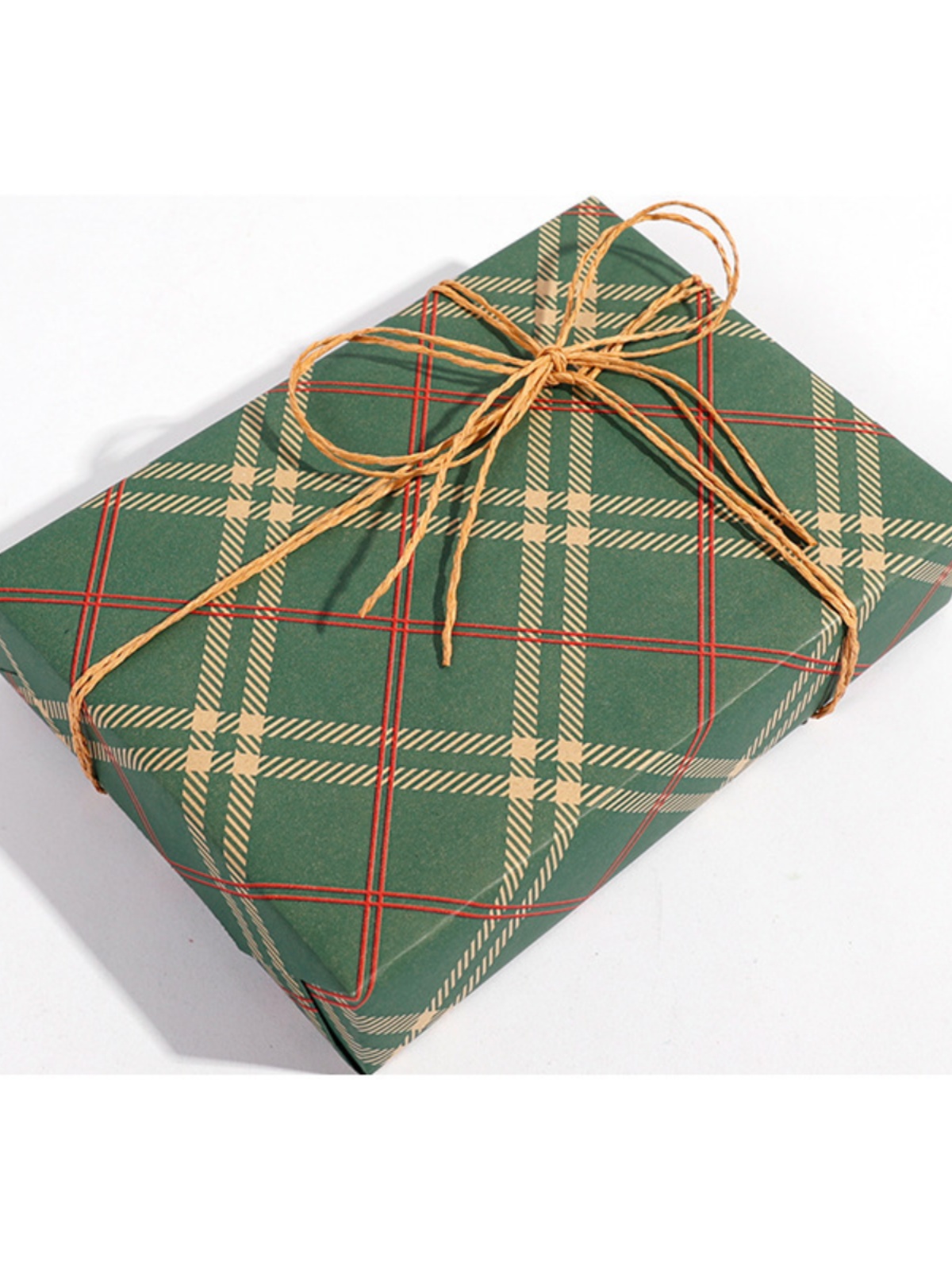 Papel de embalaje de regalos de Navidad de gran tamaño caja de regalo de vacaciones embalaje de materiales hechos a mano Papel de regalo de papel de fondo a cuadros rojos y verdes