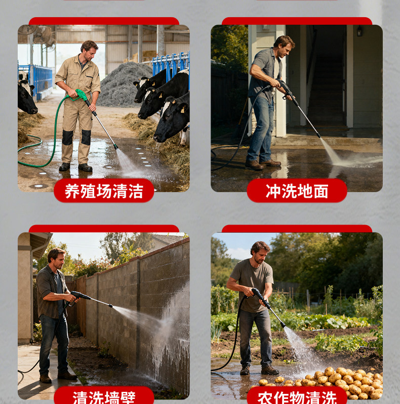 Black Cat High-Pressure Car Washer 220V Household Multi-Function High-Power Cleaning Machine for Car Wash Shops and Farms