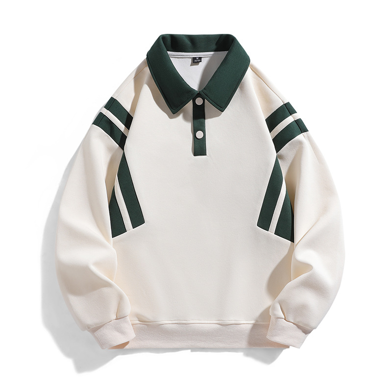 Sweat à capuche à revers ample et patchwork de couleurs pour hommes, nouvelle tendance de la marque tendance ins pour l'automne_voghion.com