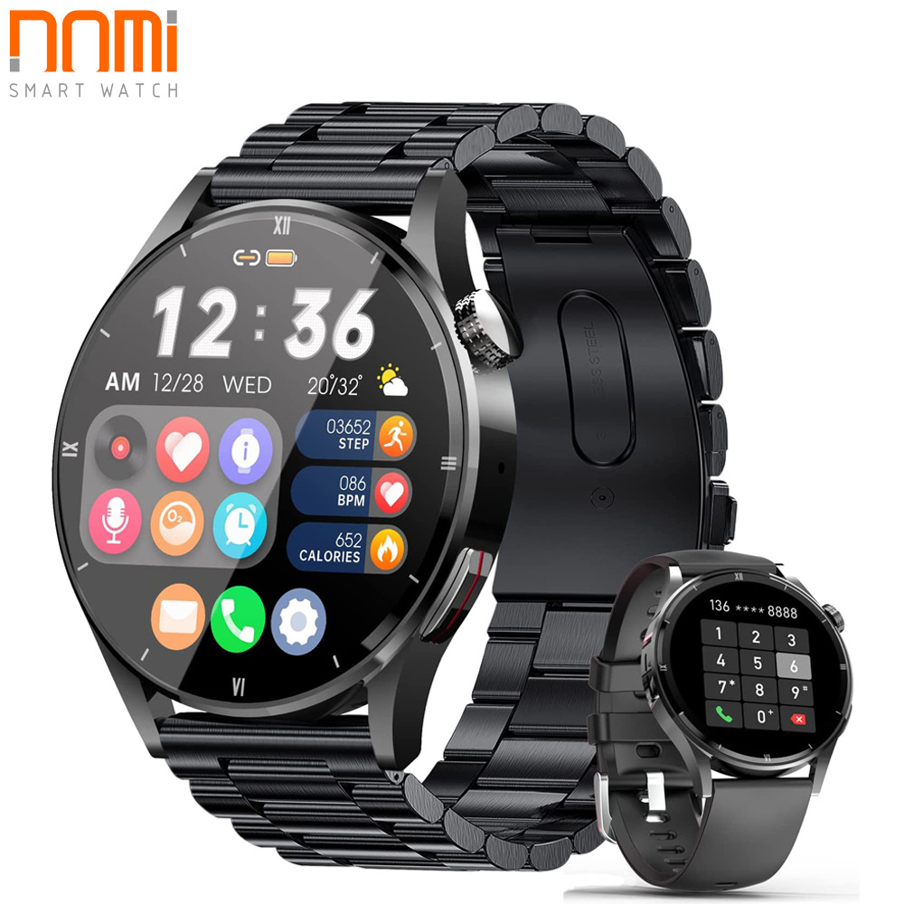 亞馬遜熱款QS39高清語音助手睡眠體溫心率卡路里健康通話智能手錶