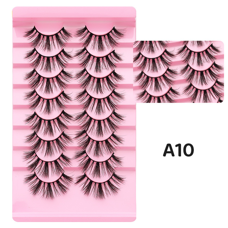 DINGSEN fuente transfronteriza fábrica pestañas falsas 8 pares de pestañas naturales gruesas de gran volumen LOGO